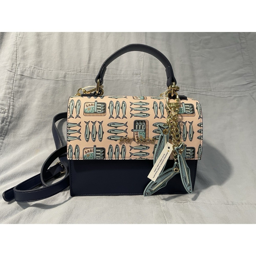NWOT Betsey Johnson Shoulder Crossbody Bag Purse - Sardines Blue Pink XOMYLO2